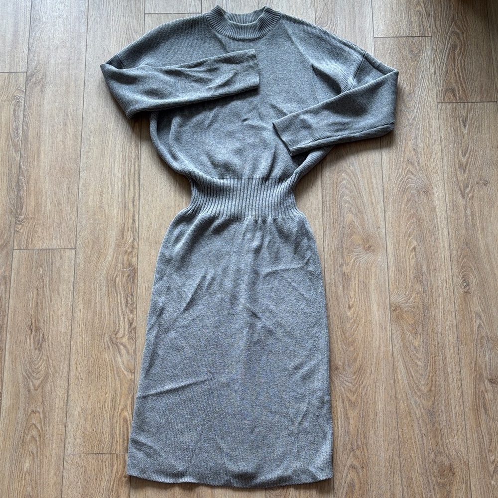 B+AB Gray Sweater Dress-XS